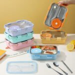 Pastel Lunchbox with 3 Compartments : For Kids and Teenagers