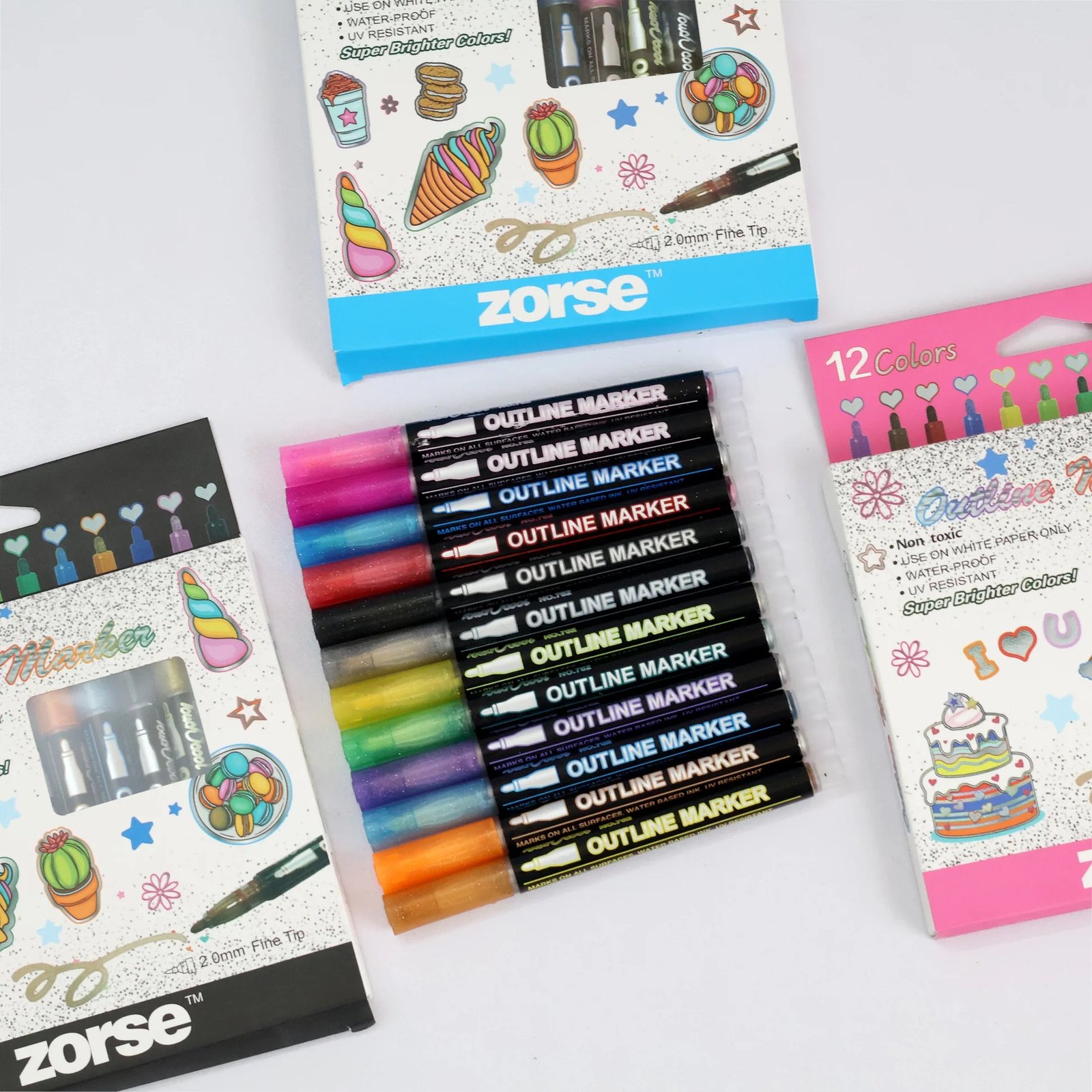 3A4565CD-3101-4CC3-A3CD-A823AB8F0773.jpg Outliner Marker Pens - 12pcs - Image 1
