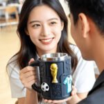 3D Football Mug | Resin Art - Stainless Steel - Image 3