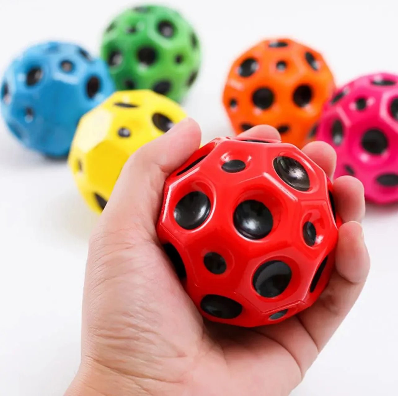 A296838B-5A61-4B44-AD50-D3A7F0E41677.jpg Moon Ball Bouncy Coral Ball Anti Stress Ball (Pack of 1 - Multicolor) - Image 1